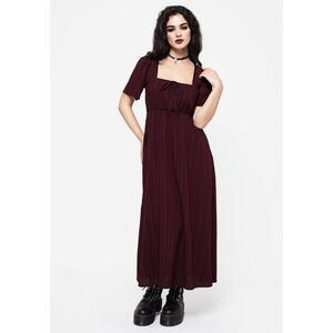 Disturbia Sarcophagi Ruched Front Midaxi Dress Burgundy Size 8 New With Tags